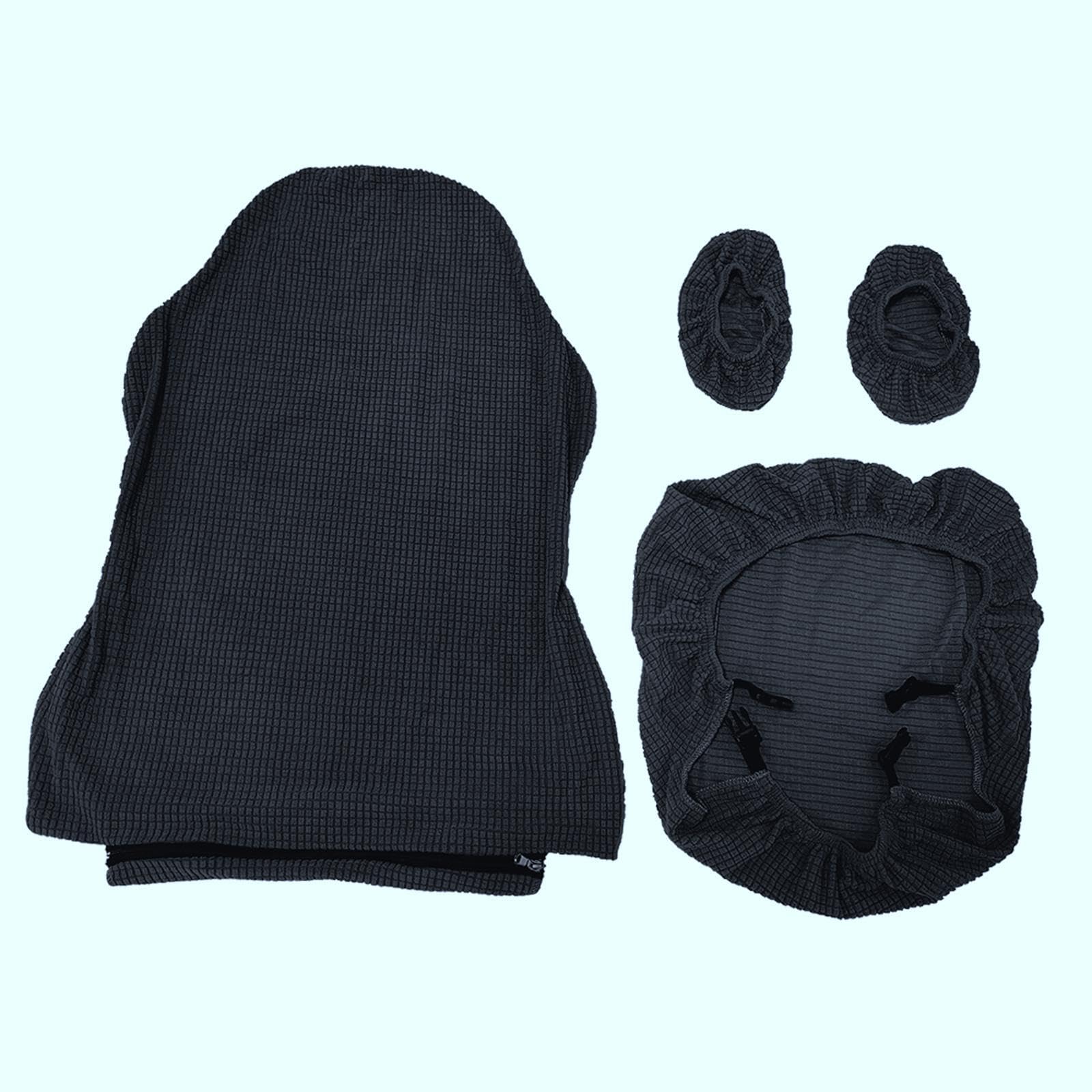 Mophrati Black Polyester Gaming Chair Cover Removable Protector Seat Slipcover Stretch Swivel Stretchable Slipcover Washable Tear Etc,