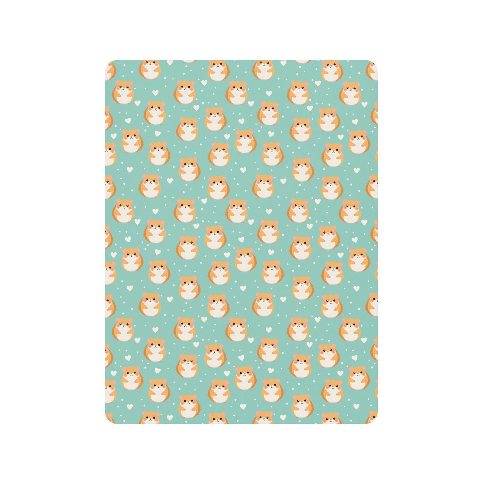 Drap-housse pour berceau de bébé motif hamster mignon à pois pour garçons et filles, matelas standard doux, 71,1 x 132,1 cm