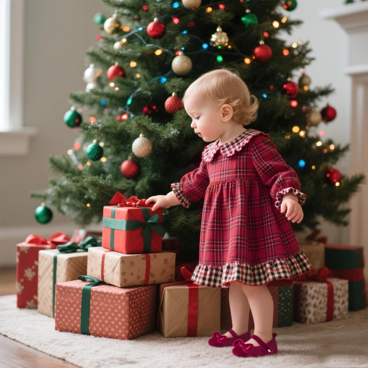 Felix & Flora Soft Sole Baby Shoes - Infant Baby Girls Ballet Flats Moccasinss Rubber Sole Walking Crib Shoes - Image 2