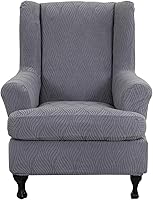 Vista 26 de KRFOONN Fundas para Silla de Ala, 2 Piezas, Fundas Elásticas de Spandex para Silla con Respaldo de Ala, Fundas Protectoras de Muebles 04