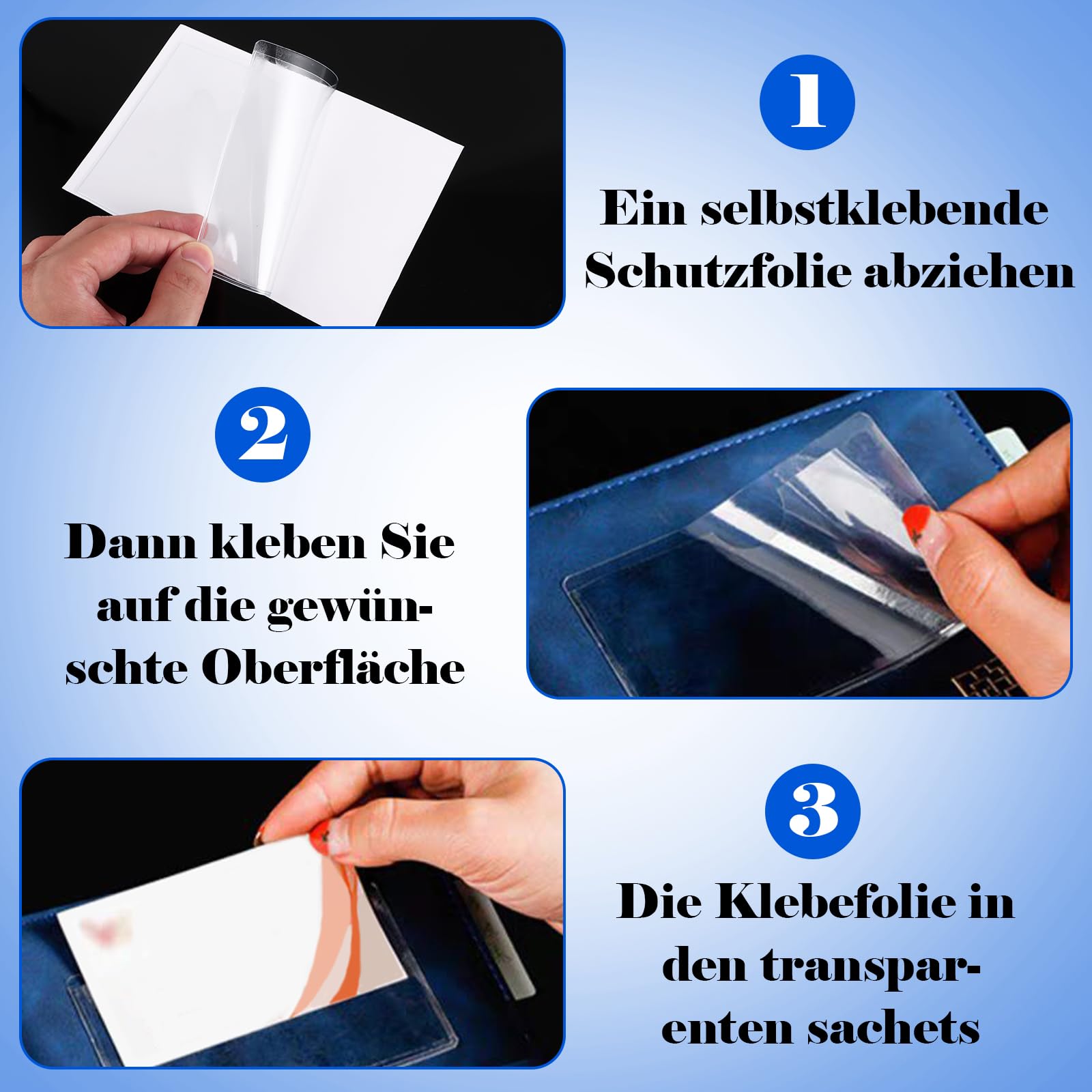 STARVAST 240 Stück Etikettenhalter Selbstklebend, 10 x 6 cm Wasserfest Beschriftungsfenster Selbstklebend Visitenkartenhüllen Kleben Sichthüllen für Büro Zuhause Schule Organisieren Sortieren (Transp