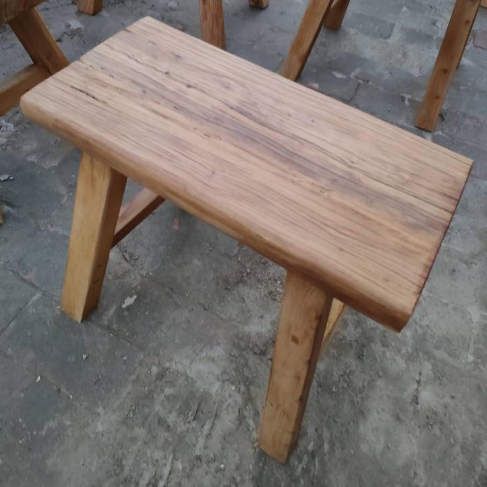 Banco de madera de estilo rústico for interiores, ideal for sala de estar y comedor, banco de entrada de cocina de madera natural sin brazos, banco de zapatos de madera maciza(50*26*45cm)