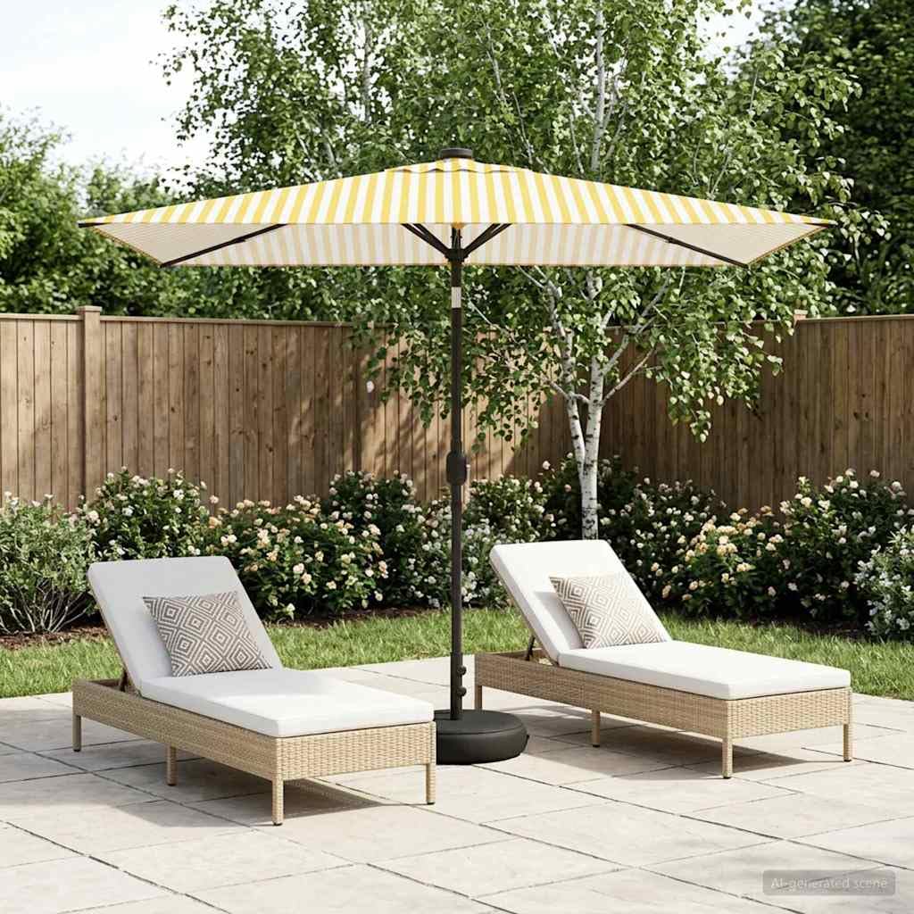 SYDE Parasol ogrodowy ze światłami LED i podstawą 200 x 300 cm poliester
