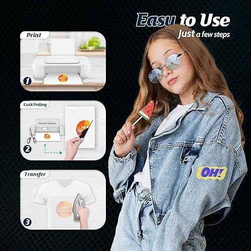 Miniatura 5 de TransOurDream Tru-Heat - Papel de transferencia para telas de mezcla de polialgodón y camuflaje (FindX, 8.5 x 11, 20 hojas), papel de transferencia