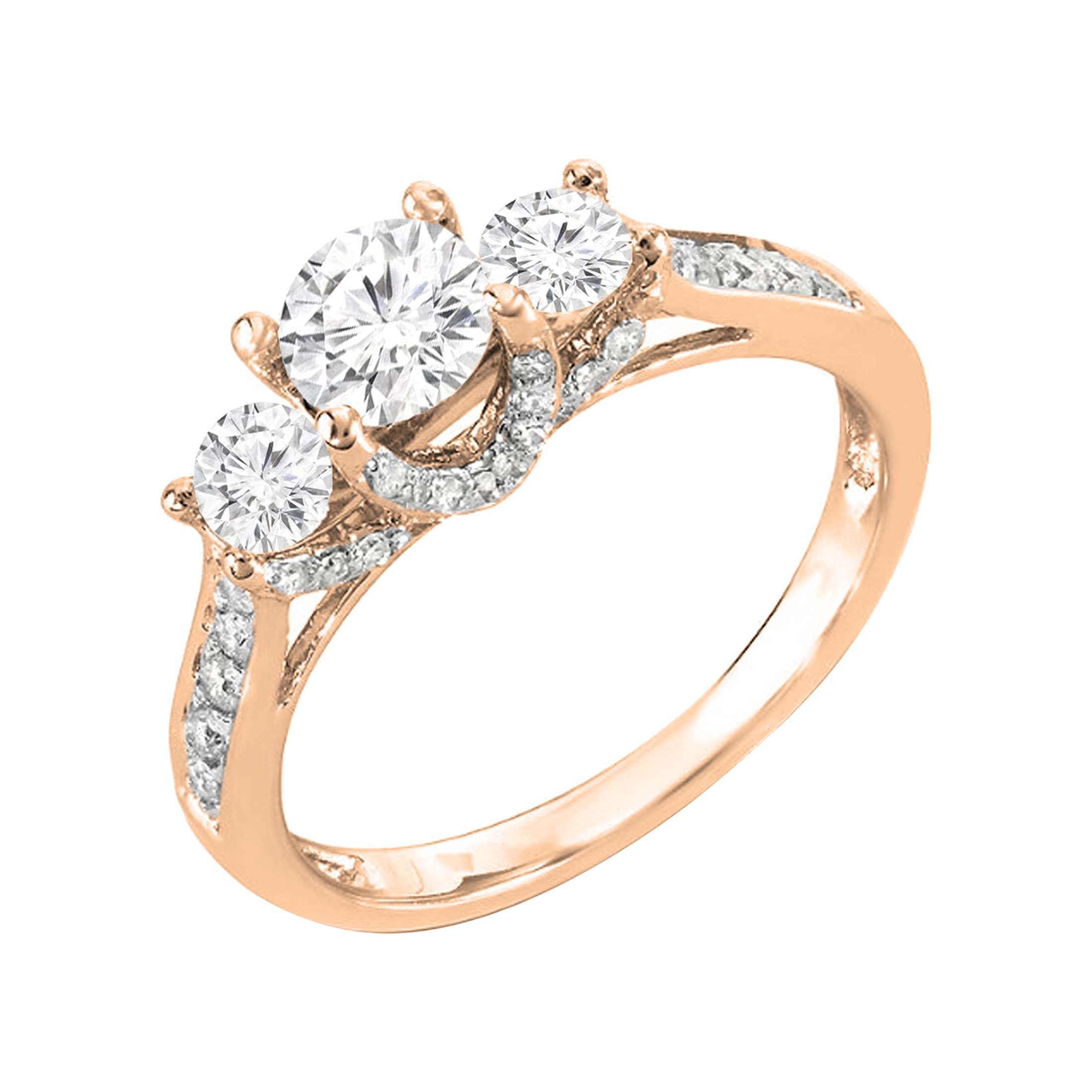 DazzlingRock Collection 10 quilates oro rosa H-I Diamante cultivado en laboratorio
