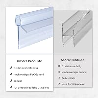 KOOBON Zuhanytömítés 2x80 cm - Víztaszító PVC Tömítőprofil 4-6 mm Vastag Üvegajtókhoz, Zuhanykabin Szigetelő Csere Alkatrész 8