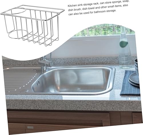 Miniatura 7 de Cabilock Soporte de esponja de acero inoxidable para fregadero, soporte magnético para esponja para fregadero de cocina, fregadero de cocina,