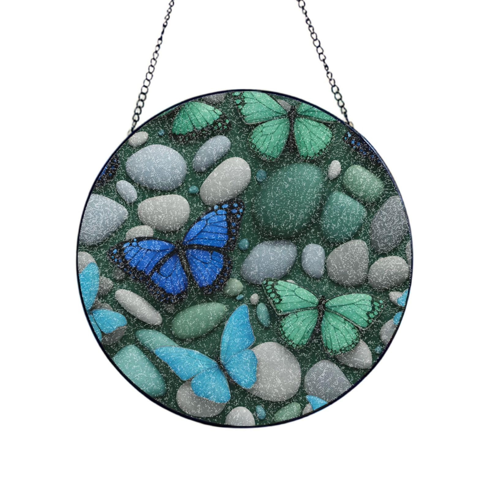 Adorno de jardín y ventanas con atrapasueños de cristal
