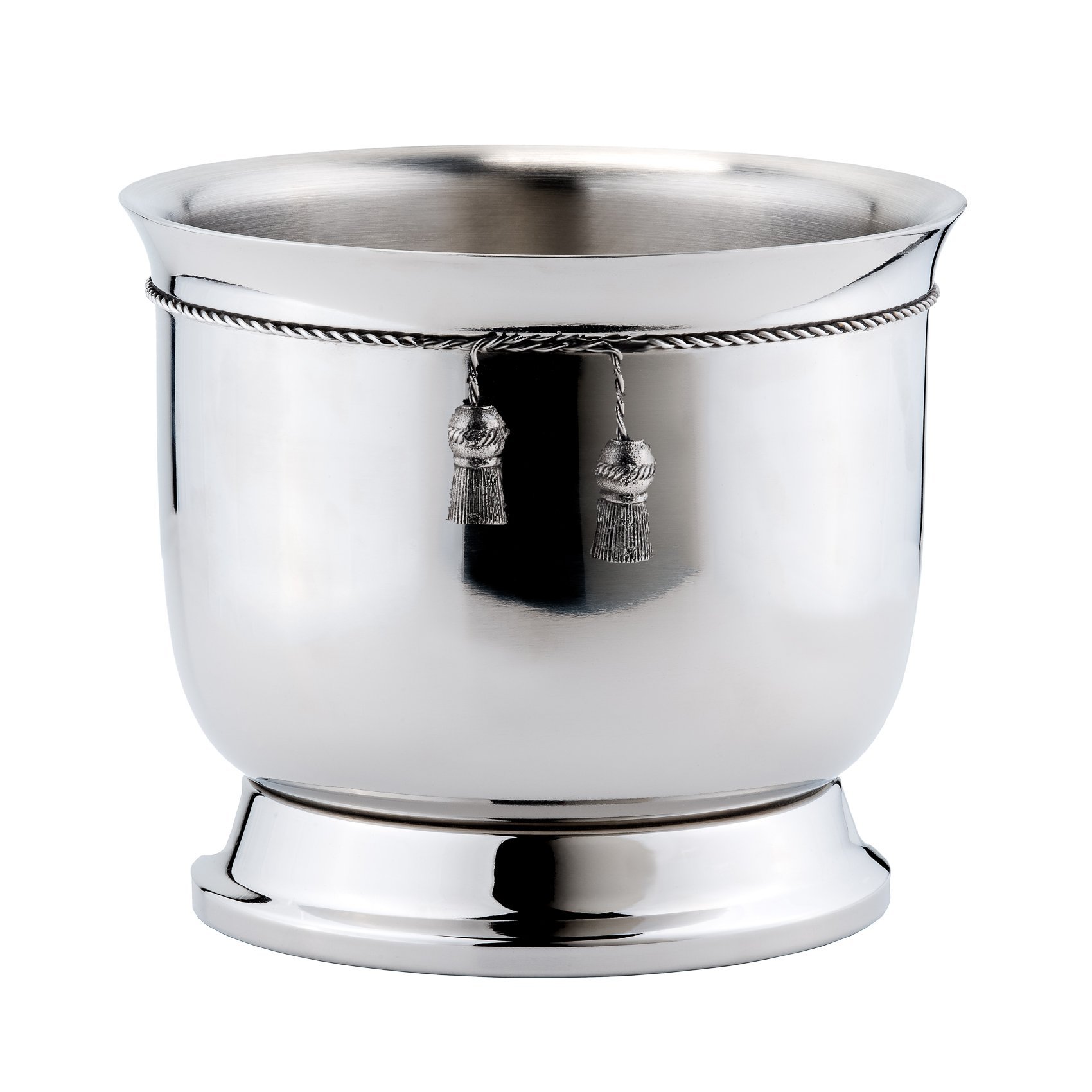 Old Dutch International Double-Walled Wine Cooler with Tie Knot, Stainless Steel, 8.5