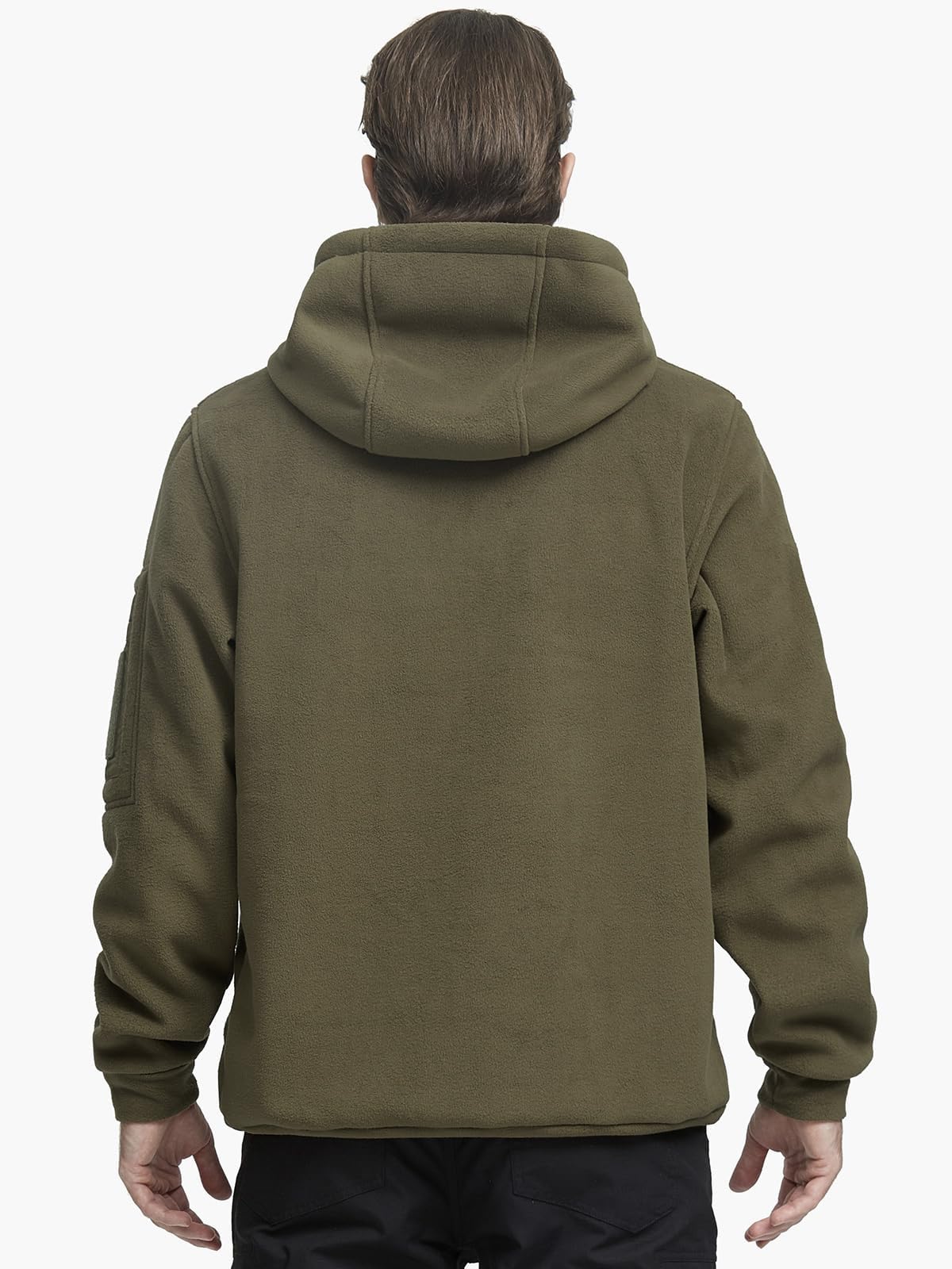 FREE SOLDIER Vestes Polaires Hommes Sweat à Capuche Sweatshirt Hommes avec 1/4 Fermeture éclair,Coupe-Vent Veste Tactique Armée Outdoor