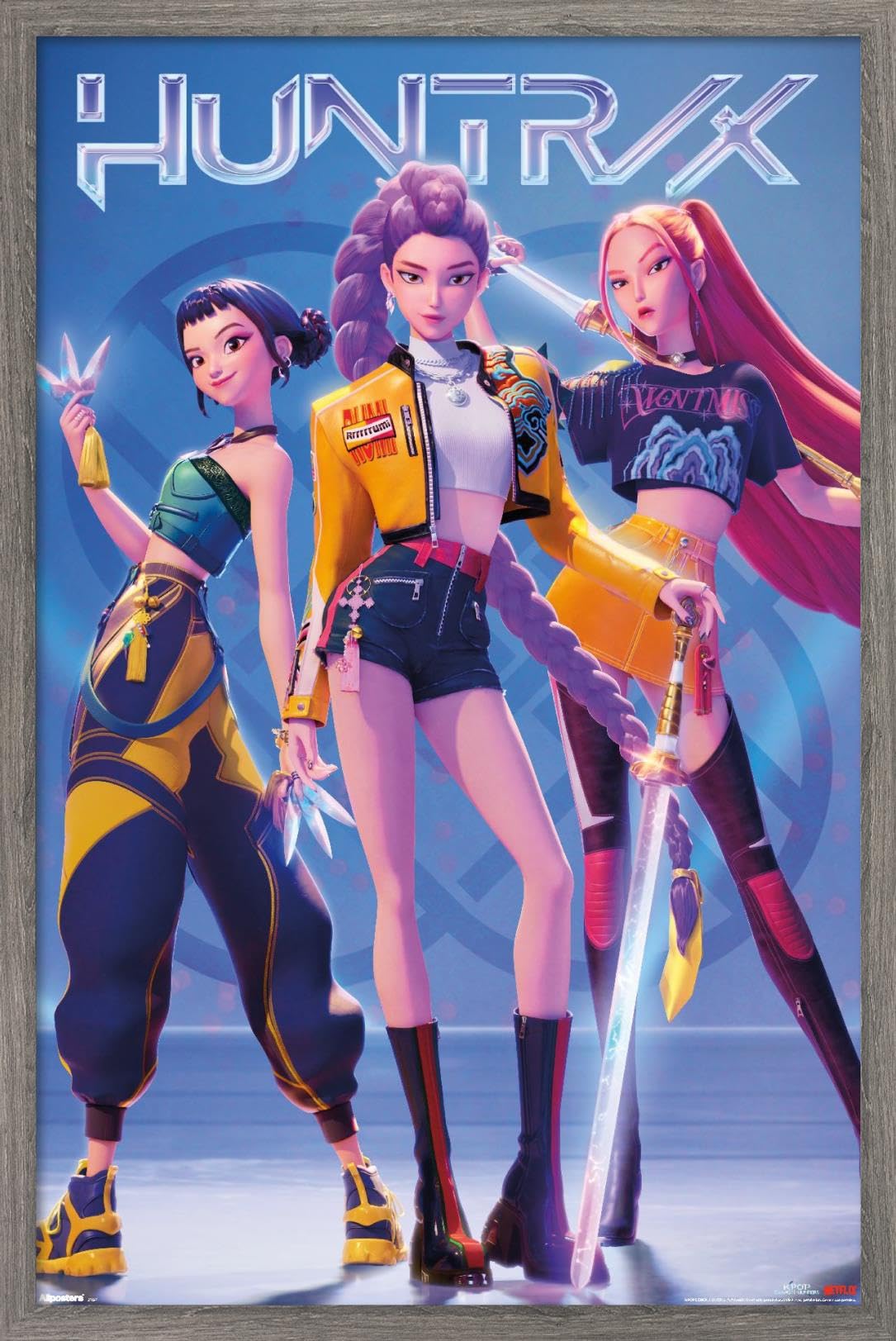 QLVHZGRND KPop Demon Poster Hunters Movie Retro Animated Musical