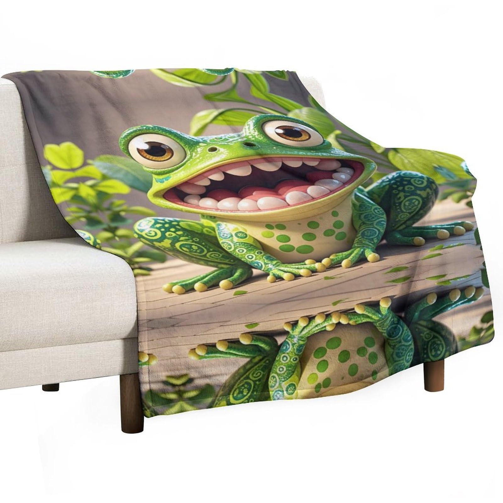 Couverture chaude grenouille en peluche pour vos soirées cocooning de l'automne