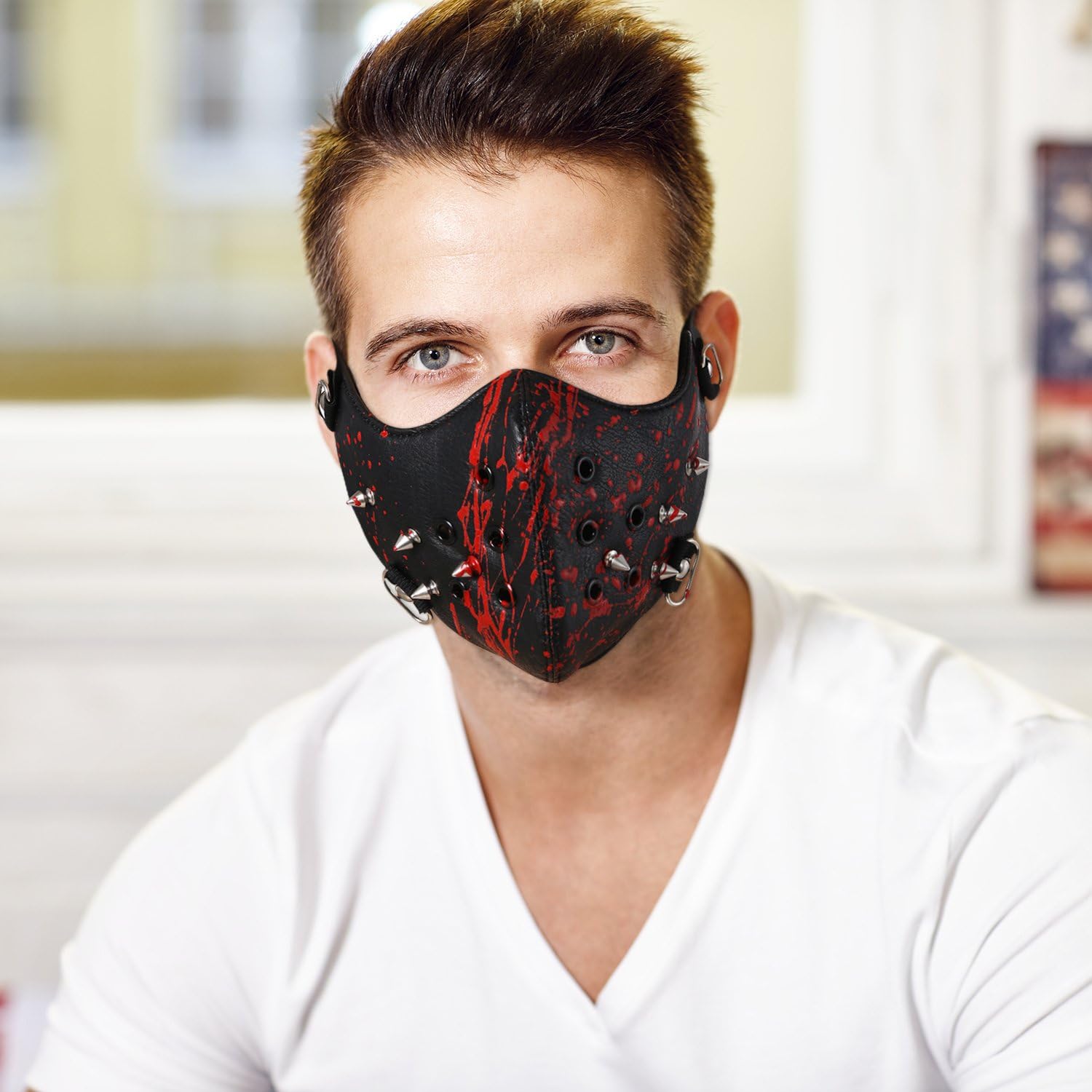 Aroncent 3Pcs Leather Dustproof/Antidust Mask with Adjustable Ear Loops- Pollen Allergy, Running, Cycling