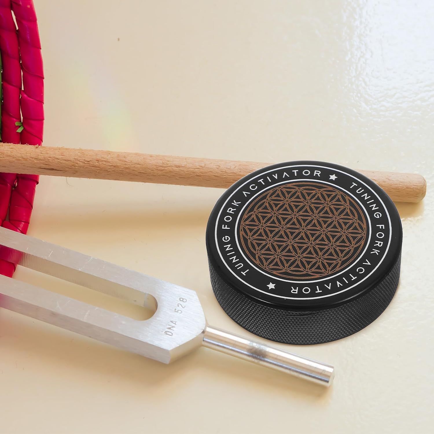 Rubber Tuning Fork Activator Puck Tool for Tuning Fork Devices and Musical Instruments, Versatile Accessory with Comfortable to Hold, Minimal Noise and Sustained Tone for Music