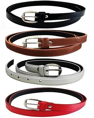 Devil Girl's Leather Belt (Pack of 4) (Multicolored)