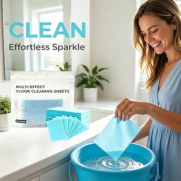 100 Piece Multi-Surface Floor Cleaning Tablets, Multi Effect Floor Cleaner Sheets, Floor Cleaning Tablets Sheets for Mopping for Hardwood, Laminate Floors, Wall Tiles, Glass
