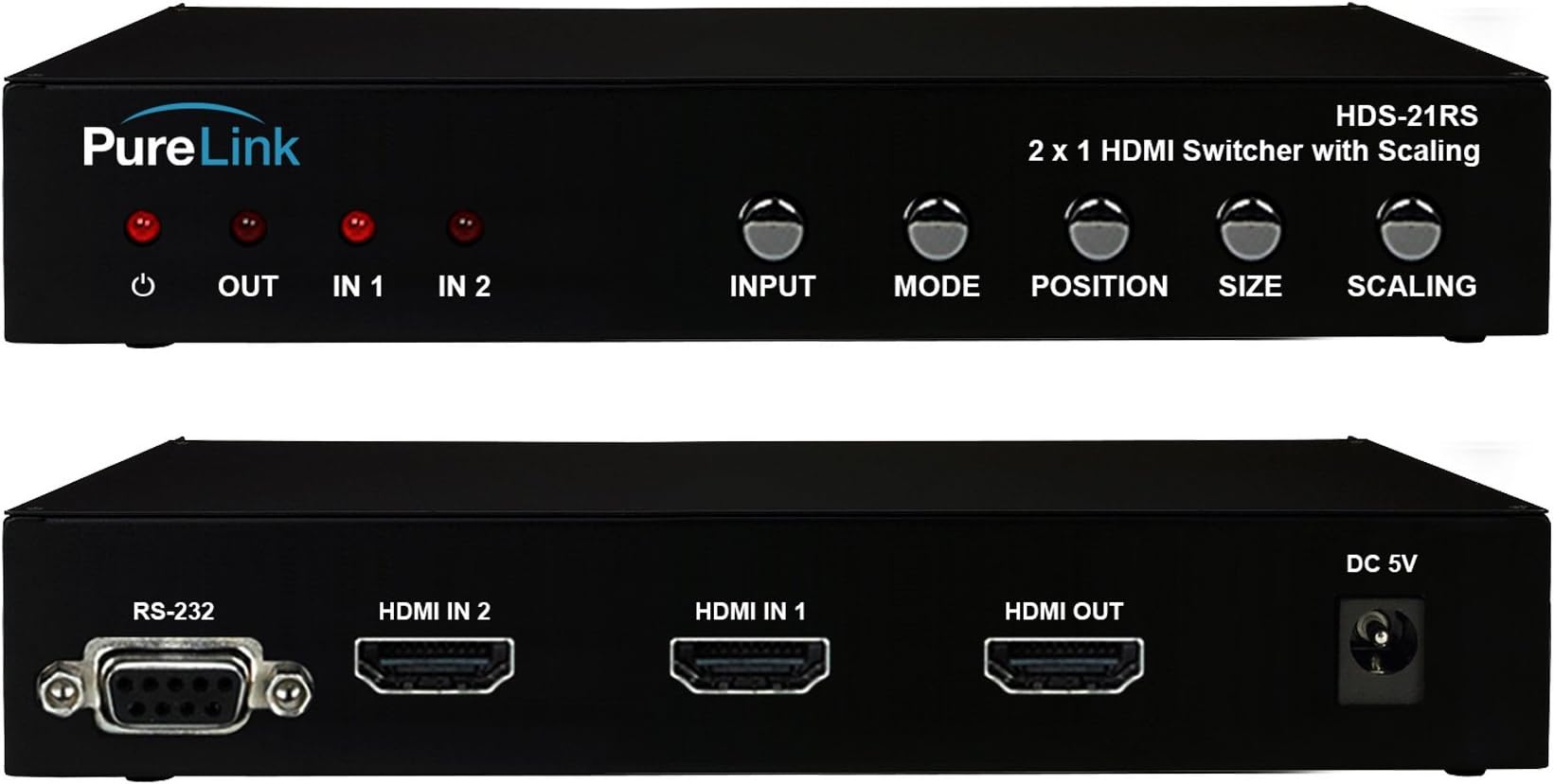 PureLinkHDS-21RS 2x1 HDMI Switcher w Scaling/Split Screen Output/Full HD