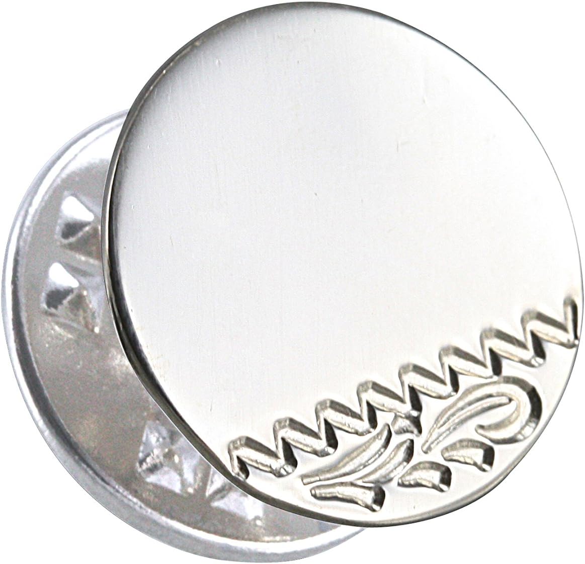 jewelleryboxSterling Silver Engraved Round Tie Tack