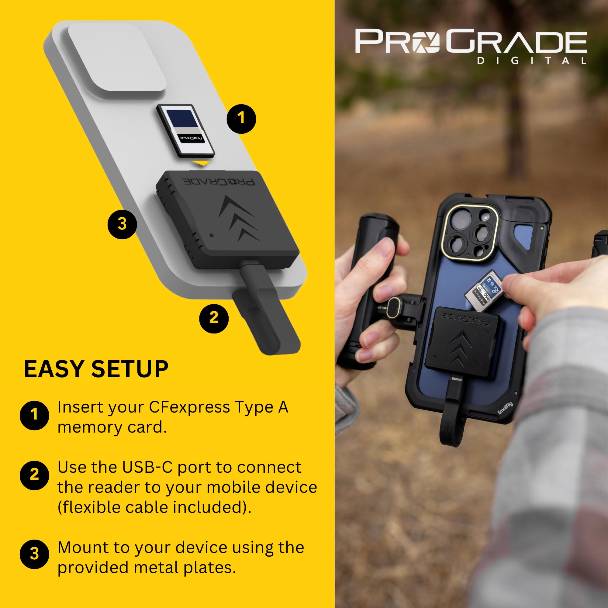 Lector de Tarjetas móvil ProGrade Digital CFexpress Tipo A de una Sola Ranura USB-C 3.2 Gen 2 (PGM12)