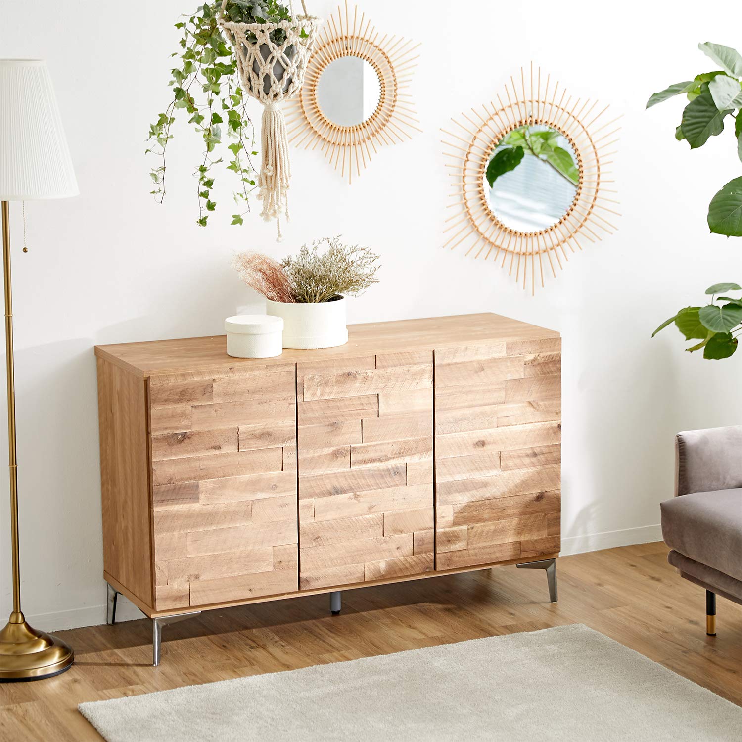 Amazon｜LOWYA ロウヤ チェスト 収納棚 国産 脚付 天然木 スチール