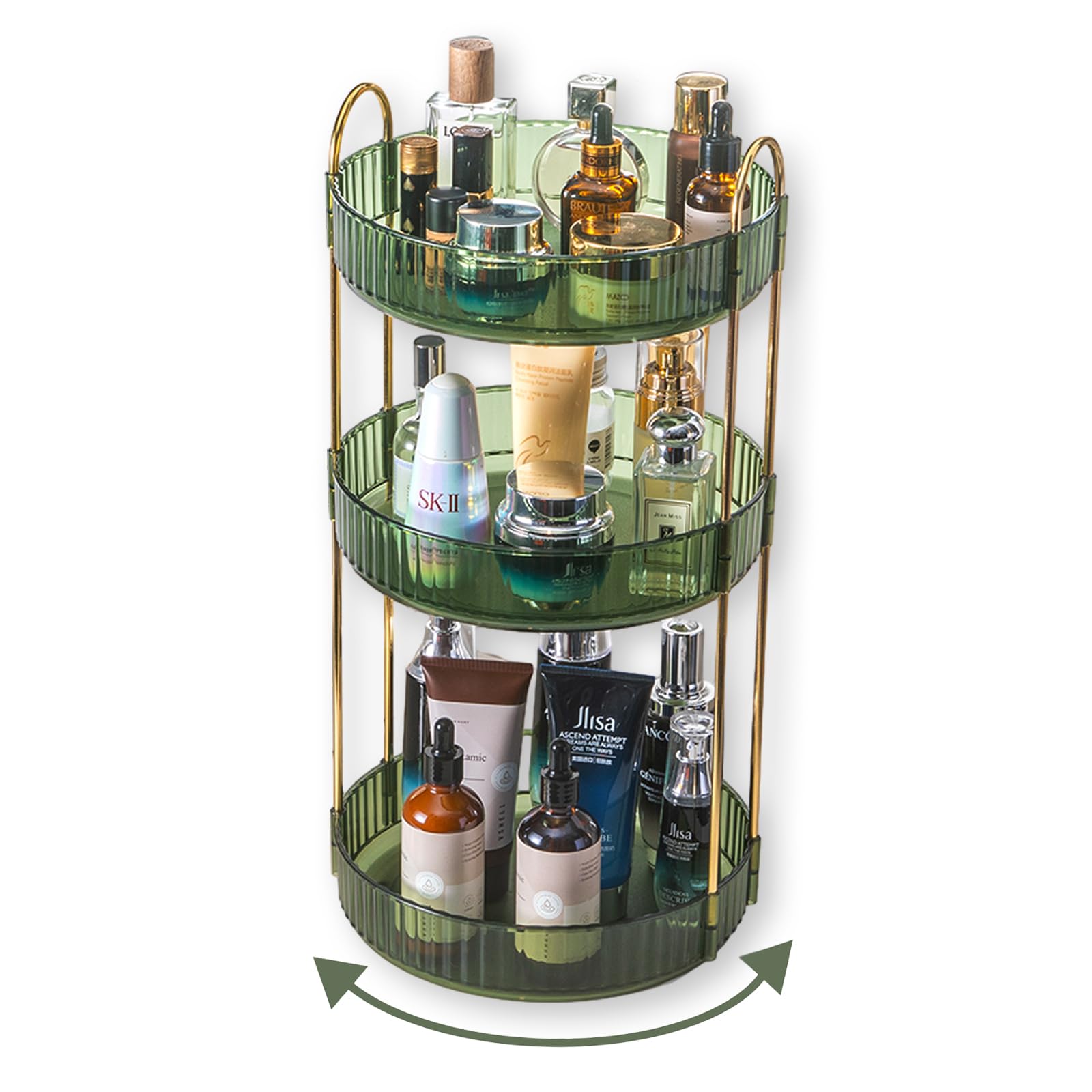 Asayuee 360 Rotating Makeup Organizer 3 Tier