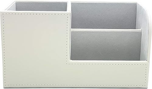 Miniatura 6 de Organizador de escritorio multifunción de cuero, caja de almacenamiento para bolígrafos, lápices, teléfono celular, tarjetas de nombre comercial,