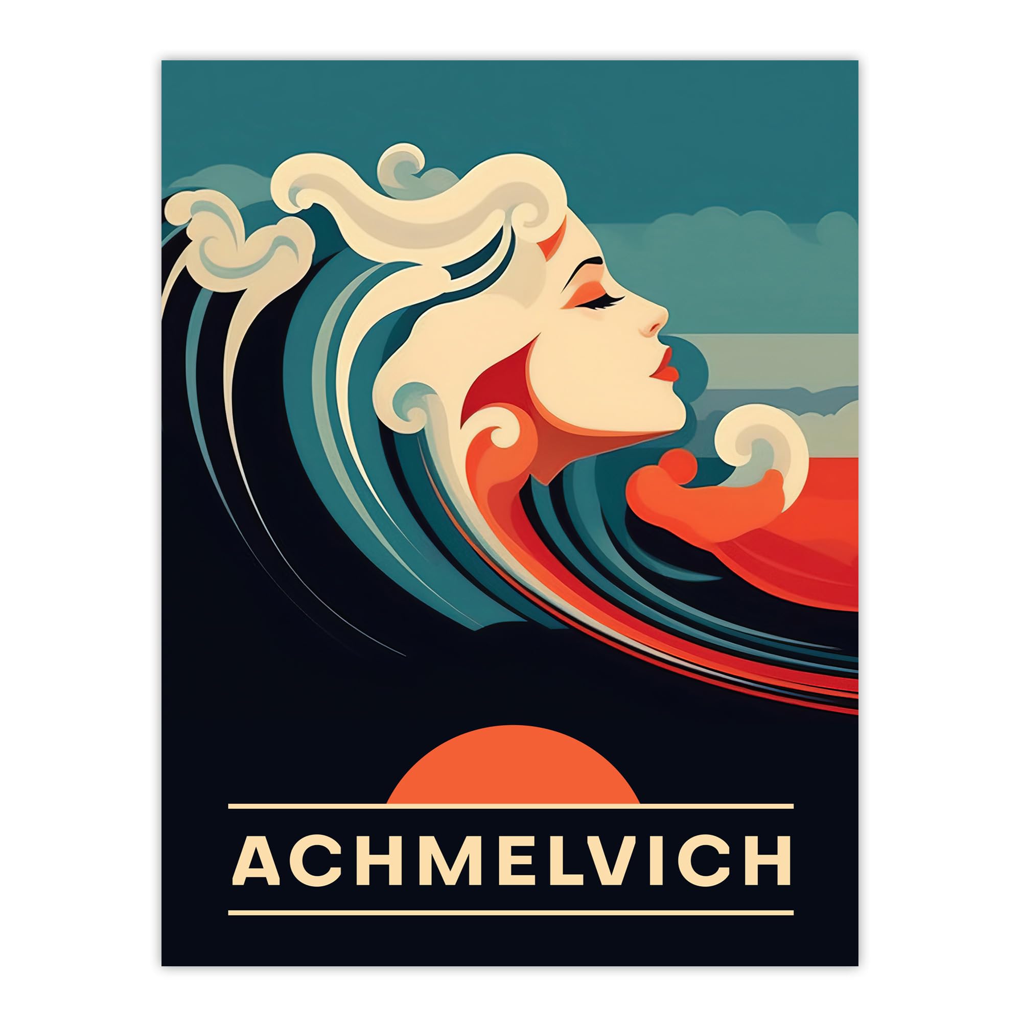 Artery8 The Seaside Calls Achmelvich Beach Lochinver Scotland UK Sunset Woman of the Waves Sea Siren Ocean Extra Large XL Wall Art Poster Print