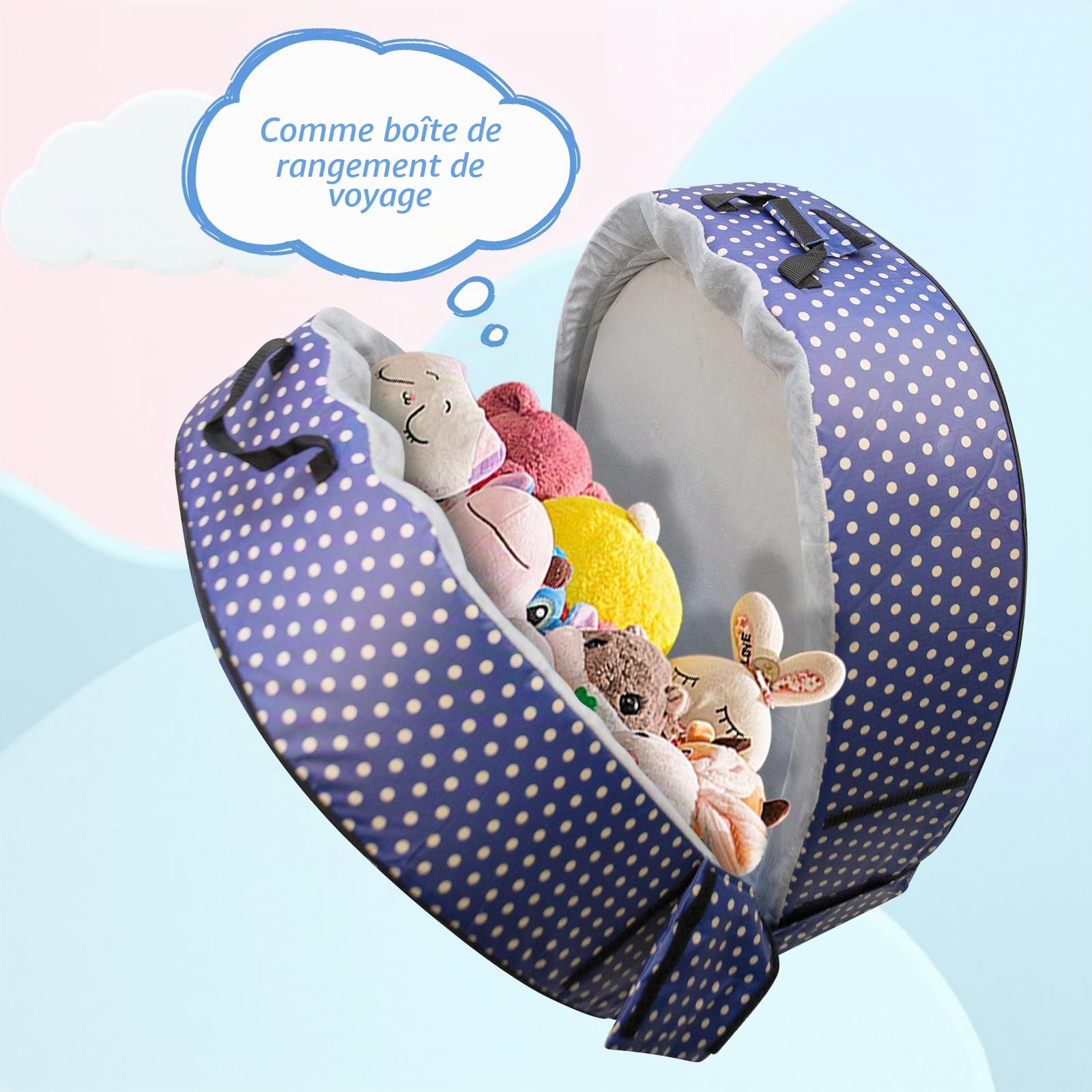 JAOGAUS Lit de Voyage Portable avec Matelas pour bébé, Enfants et Petits, lit de Sol Pliable pour Bebe et Enfant, lit Parapluie pour Bebe et Petits, Lavable, imperméable