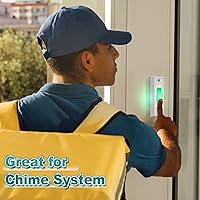 Vista 5 de Saillong Botón de timbre con iluminación LED con cable, botones de timbre de repuesto para puerta de garaje, botón de montaje en pared, interruptor