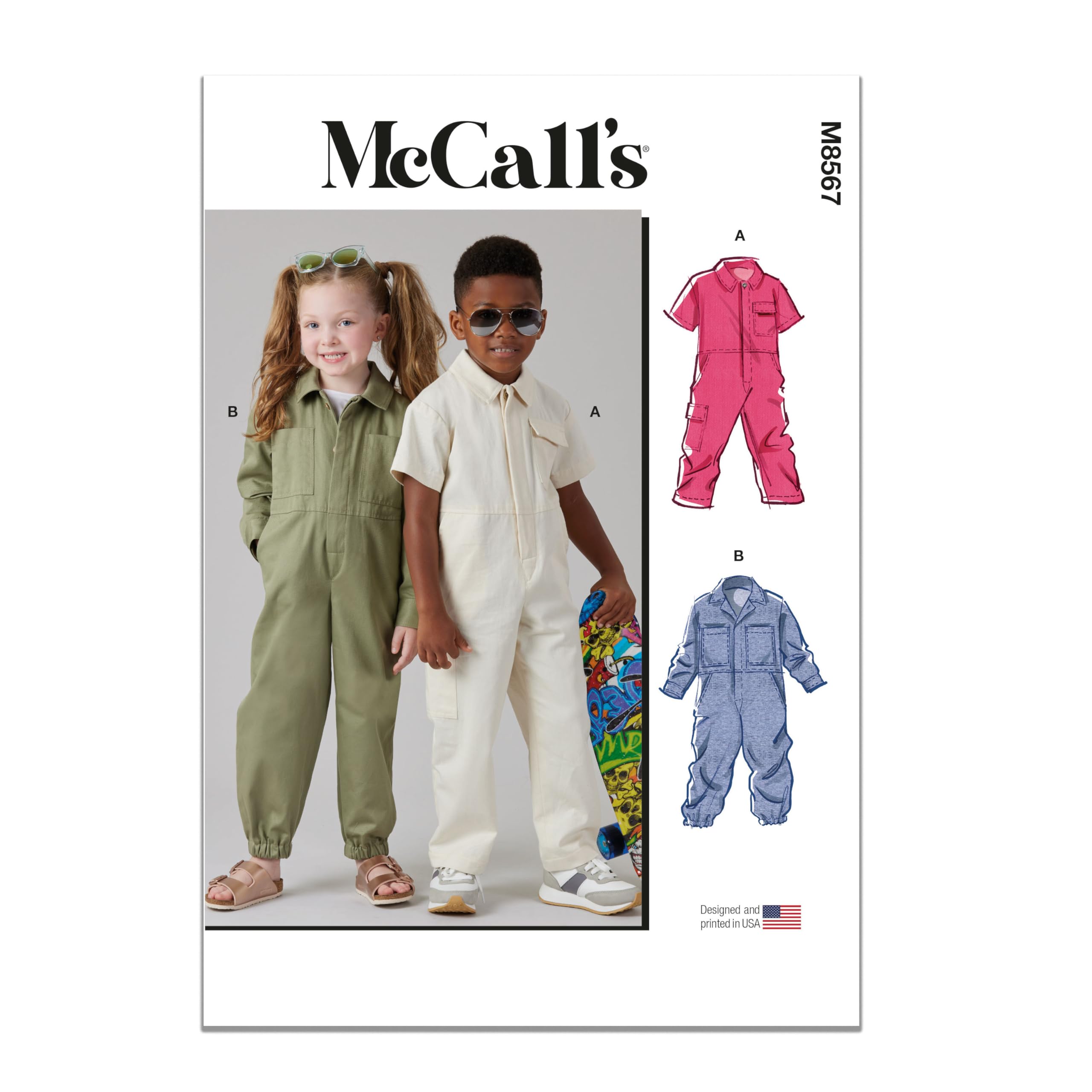 Patron couture combinaison M8567A McCall's pour créer facilement un vêtement enfant