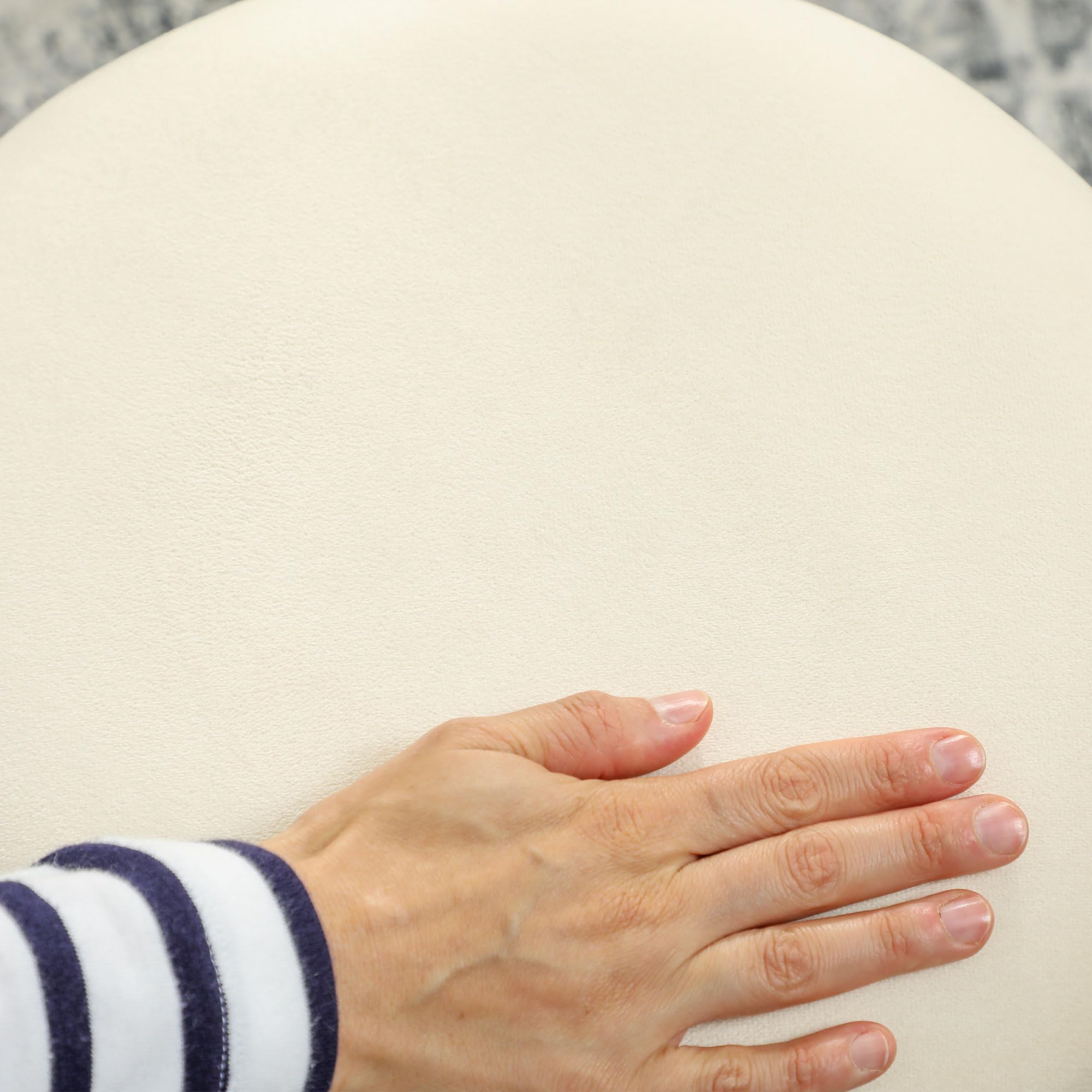 HOMCOM Pouf Tabouret Repose-Pied, Coffre de Rangement, en Velours Côtelé, Design Moderne, 36 x 36 x 44 cm, pour Salon, Chambre, Beige