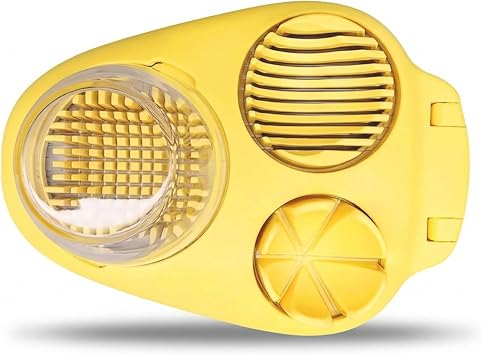 1 Pack Yellow Heavy Duty Egg Slicer with 3 Cutting Modes, Stainless Steel Egg Cutter for Hard Boiled Eggs, Strawberry, Grape, Mushroom, Kitchen Dicer Tool, Send Goods From Local Warehouse
