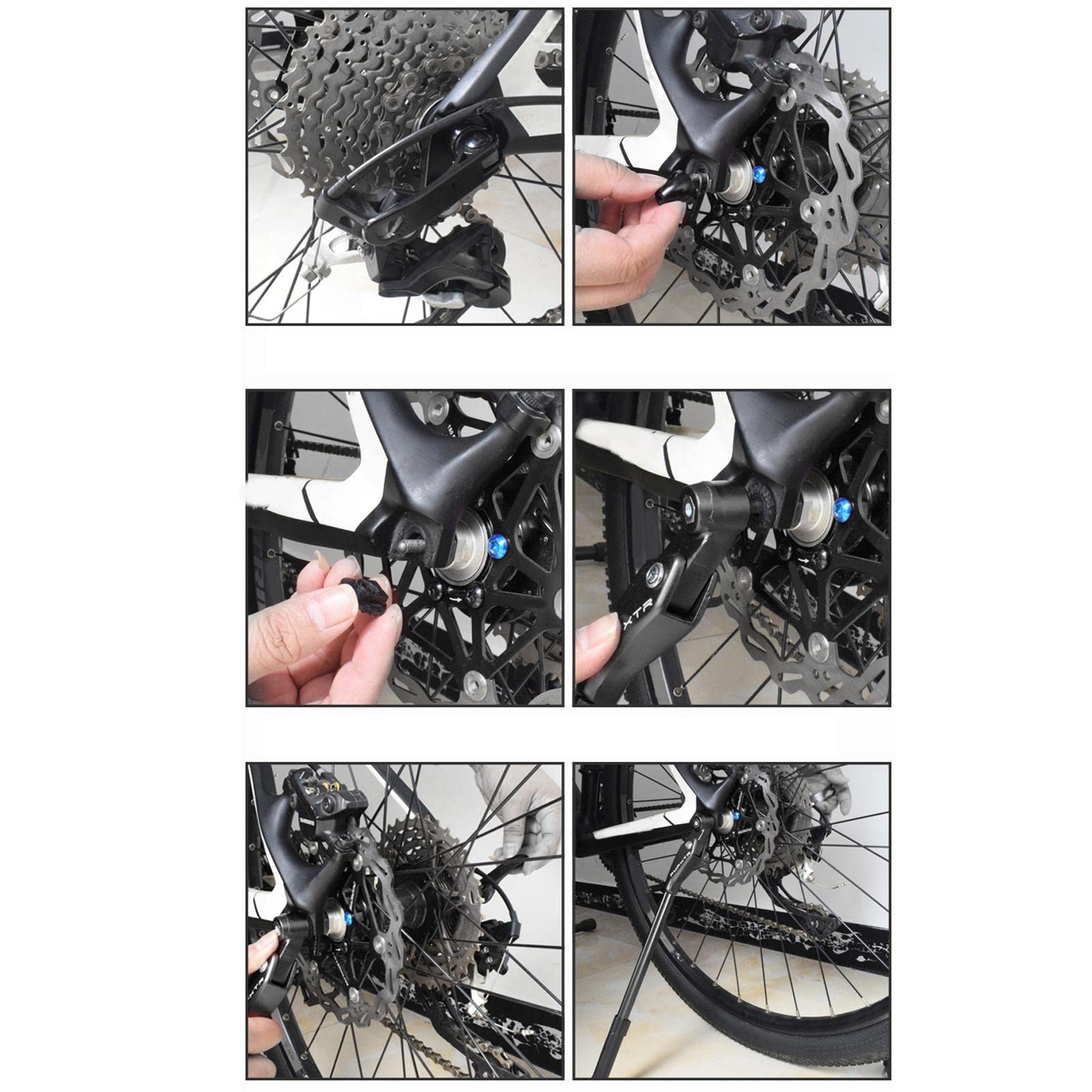 Cavalletto regolabile per bicicletta da 26 a 29 pollici con ruota Mountain Kick Stand MTB nero