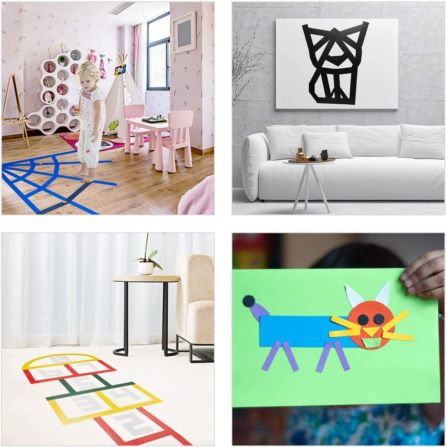 5- Pack Super Bright Colorful Duct Tape Multi Pack for Kids Crafts - Decorative Duct Tape Designs Bulk/Neon Gaffer Color Tape, Fixed Tape, 60ft per roll (0.5 in x 60 ft)