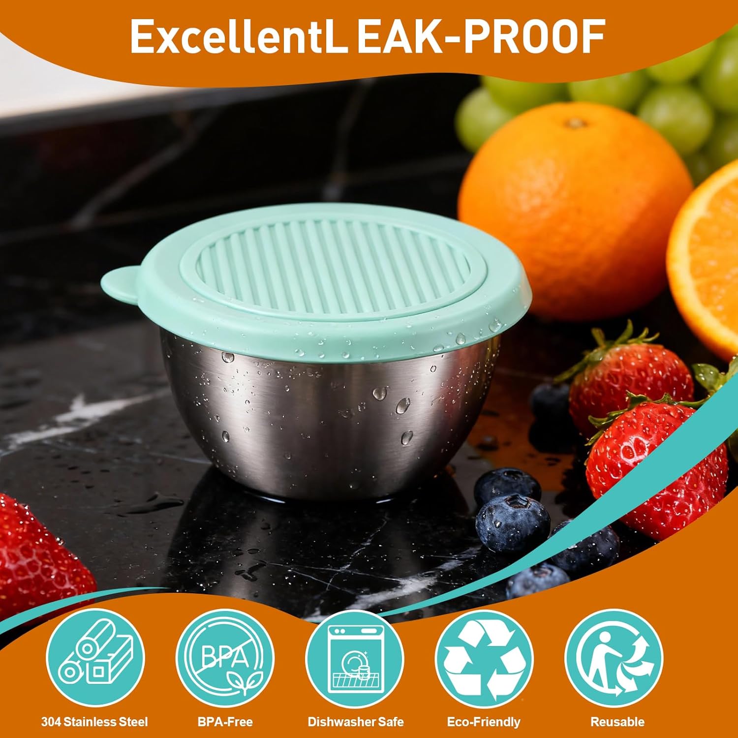 2oz Small Salad Dressing Containers To Go, 4 Pack Condiment Containers with lids, Stainless Steel Small Sauce Cups for Kitchen, School, Office, Picnic - Image 3