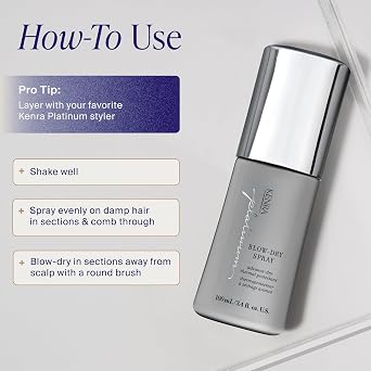 Kenra Platinum Blow-Dry Spray | Time-Saving Heat Protectant | Detangles, Smooths, and Softens | Eliminates Frizz & Resists Humidity | Medium To Coarse Hair