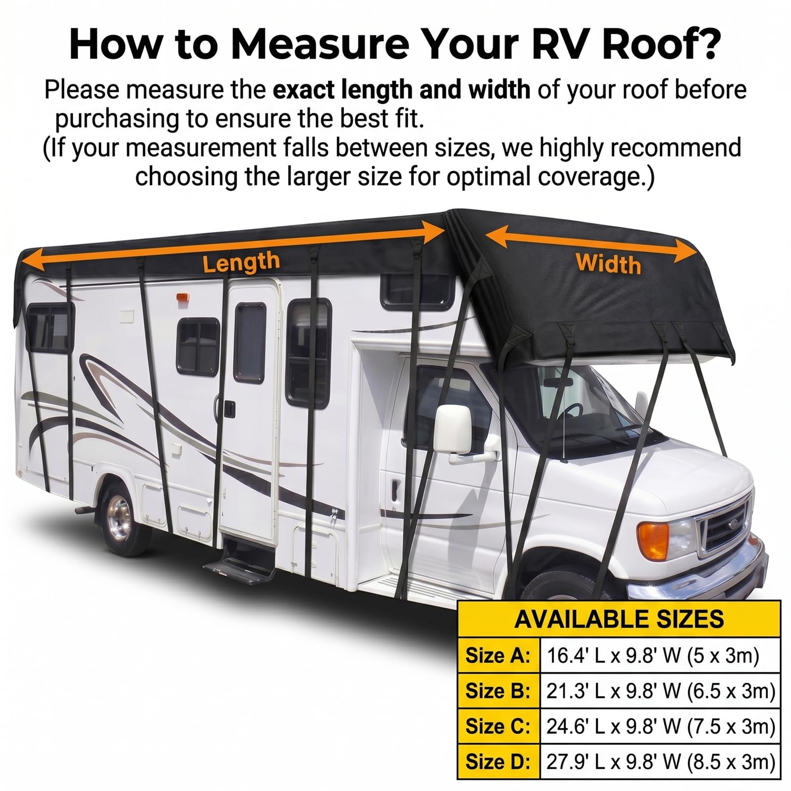 Copertura Superiore per Camper e Caravan, Telo Tetto Impermeabile 420D Oxford Waterproof, Tessuto Traspirante Anti-UV e Antigrandine, Universale,Grigio,16.4'Lx9.8'W(5x3m)