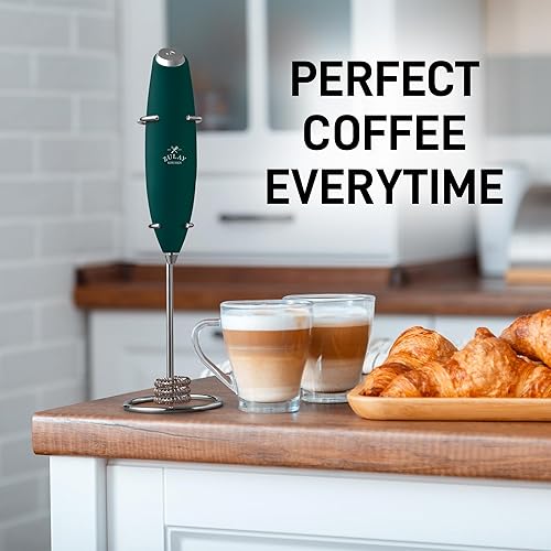 Vista 137 de Zulay Kitchen - Espumador de leche de mano con pilas AA Duracell: batidora de bebidas resistente para café, latte, capuchino y más, color aurora