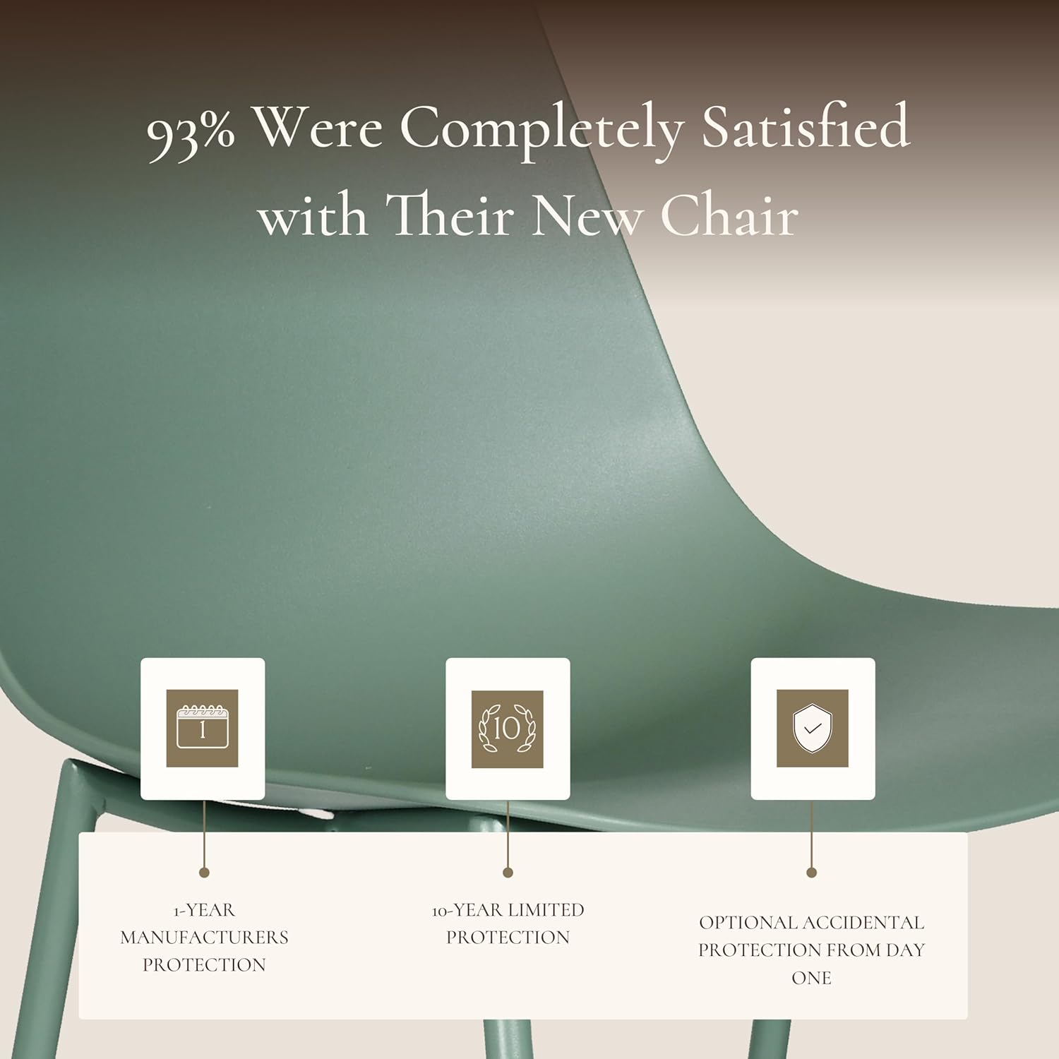 Poly & BARK Isla Modern Kitchen Chairs Set of 4 - Plastic Dining Chair with Metal Legs - Quick Assembly Simple Cafe Chairs Plastic for Indoor or Outdoor - Pistachio Green