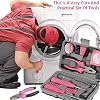 24 Pcs Home Repair Tool Kit General Household Hand Toolbox Set with Storage Case DIY Tools Hammer and Allen Key Set with Electrical Tape Screwdriver Test Pen Plier Bits for Men Women & Beginner