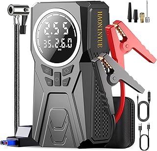 Car Jump Starter with Air Compressor,3000A Car Emergency Starting Power Supply,150PSI Tire Inflator Portable Compressor,battery jump starter,Portable Tire Inflator for Cars,Pickup Trucks,Bicycles,etc.