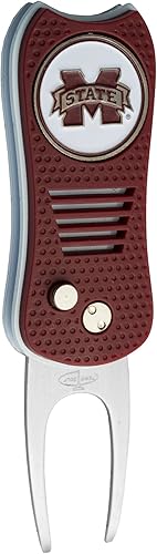 Miniatura 31 de Team Golf NCAA Switchblade Divot herramienta con marcador magnético de doble cara, cuenta con un diseño patentado de una sola punta, causa menos