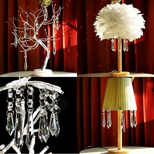 Miniatura 6 de 20 piezas de 2.992 in de cristal de araña de carámbanos prismas de repuesto colgantes cuentas, cristales colgantes para decoración