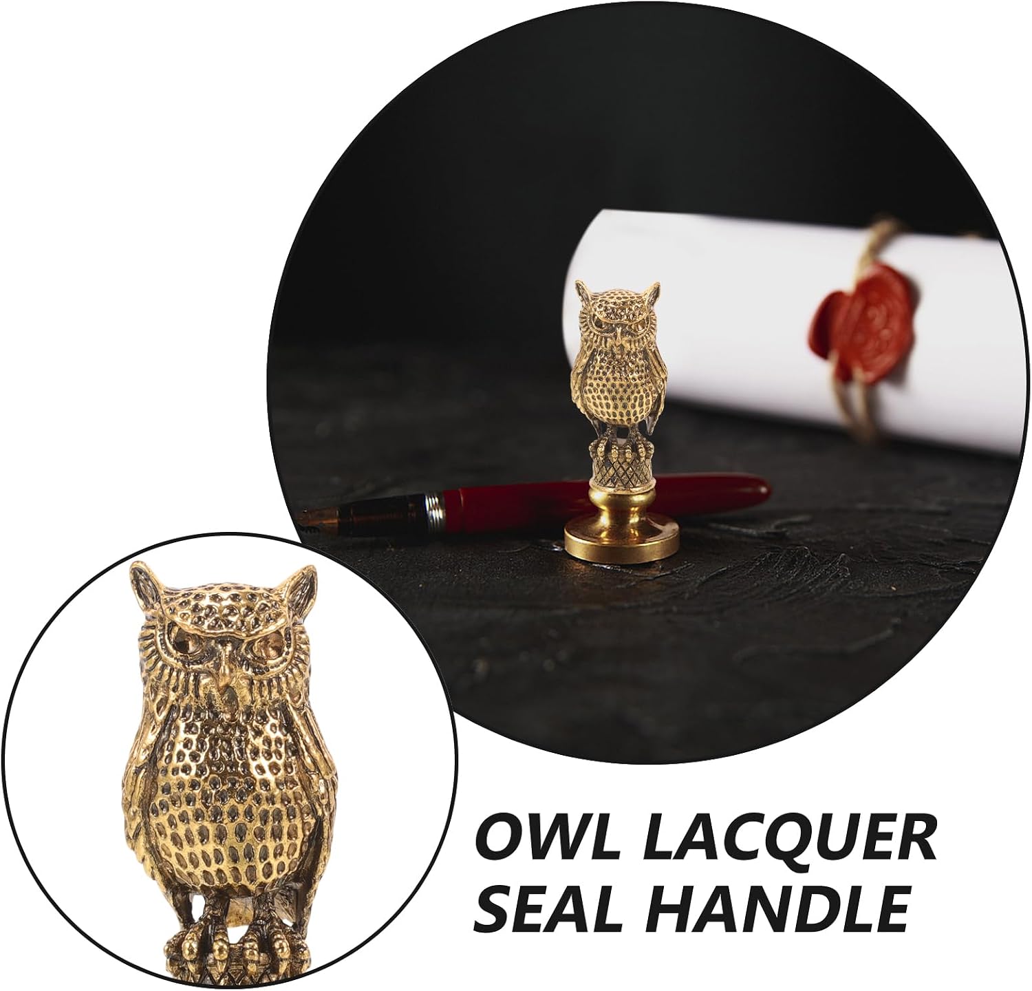 VILLCASE Owl Wax Seal Stamp Handle Only – Golden Metal Replacement Grip for DIY Wedding Invitations, Scrapbooking & Thank-You Cards