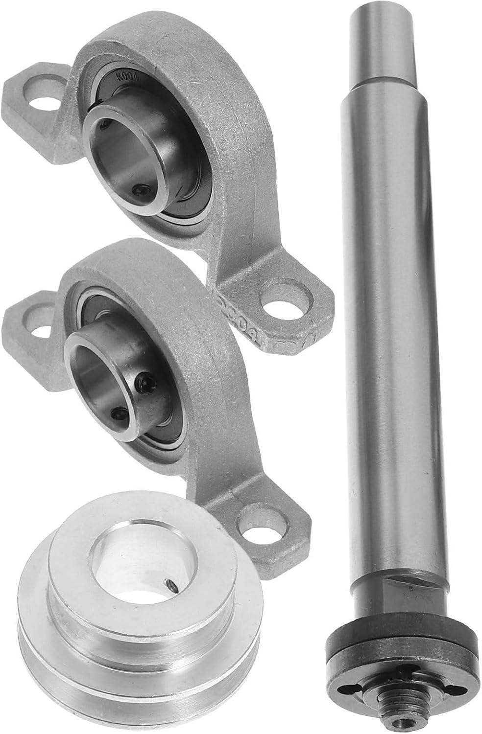GLEAVI Bench Saw Spindle Bearing Seat Pulley with Belt Wheel, Woodworking Lathe Accessories for Cutting Tools, Replacement Spindle Assembly for Table Saw Drill