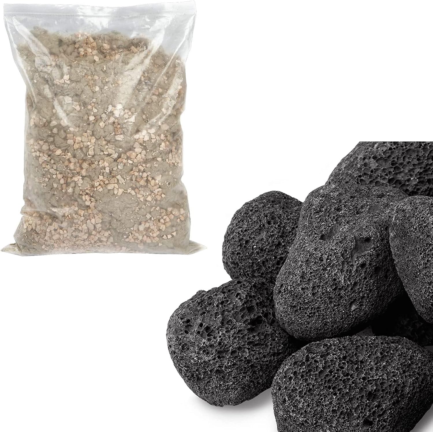 GASPRO 10 Oz. Gas Fireplace Embers and 10 Pound Lava Rocks, Glowing Embers for Gas