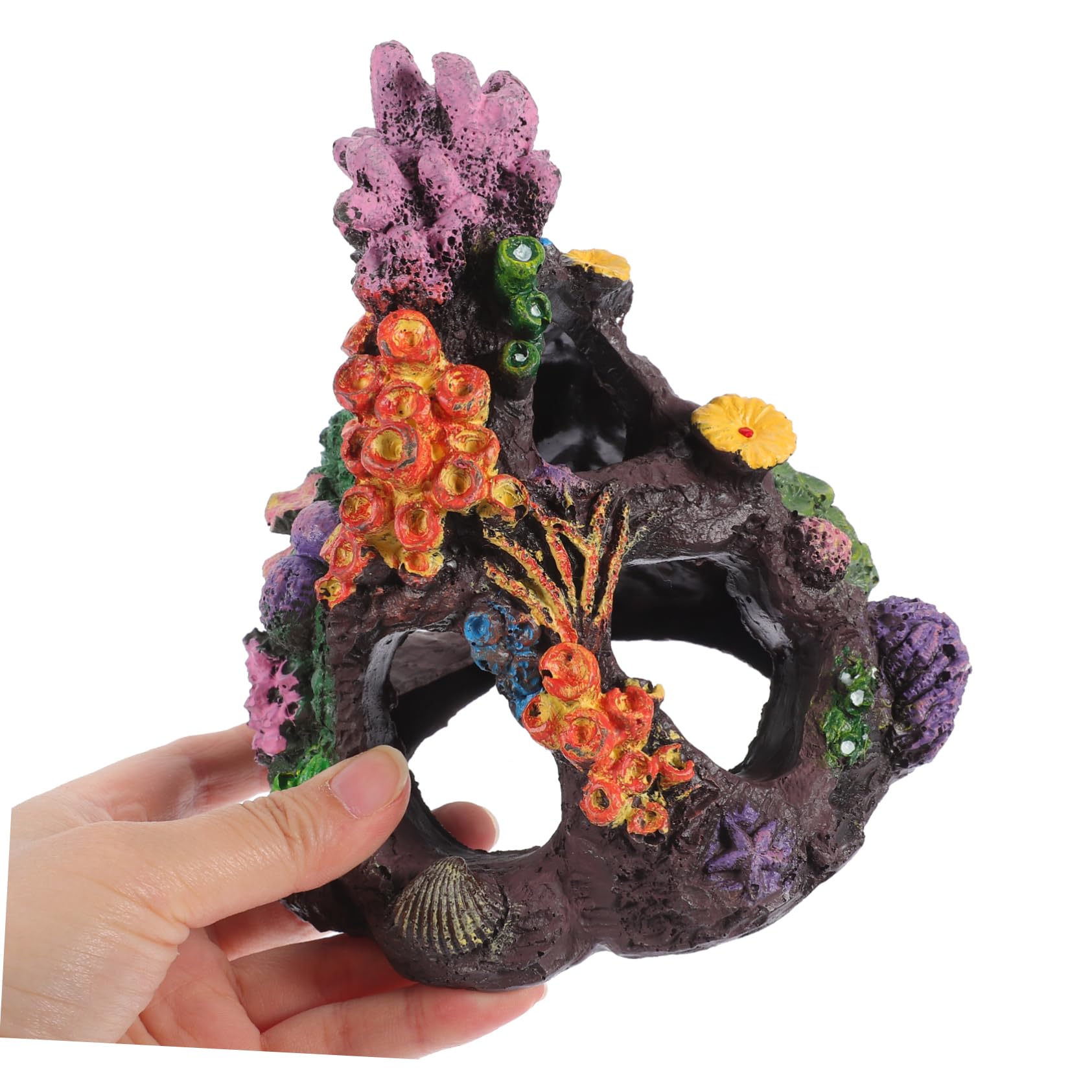POPETPOP 4 Juegos Acuario Plantas Acuaticas Decoracion Adornos Pecera Decoración De Coral De Imitación Decoraciones De Peceras Planta Artificial Casera El Plastico 5 Piezas * 4