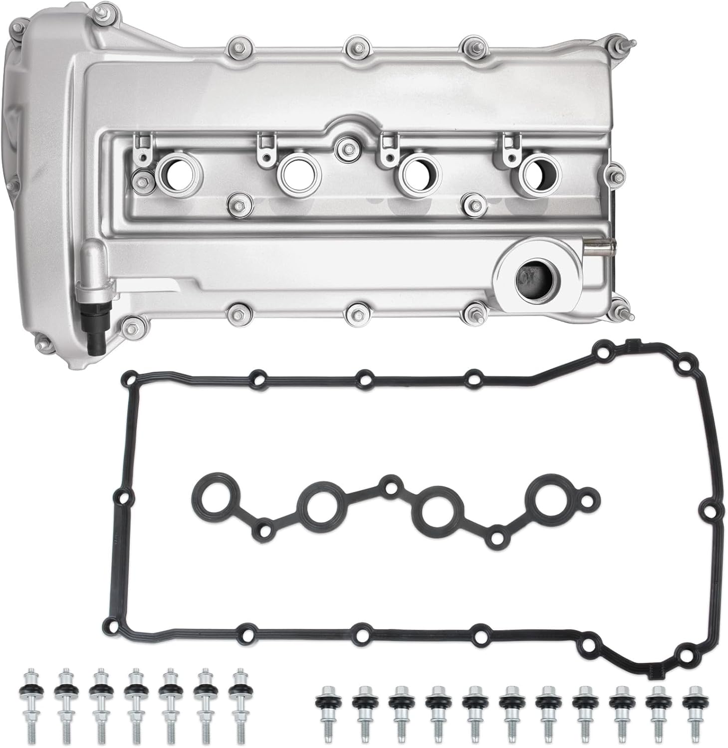 MITZONE Aluminum Valve Cover Compatible with Dodge Caliber Avenger Journey Jeep Compass Patriot Chrysler 200 Sebring 1.8L 2.0L 2.4L 2007-2017