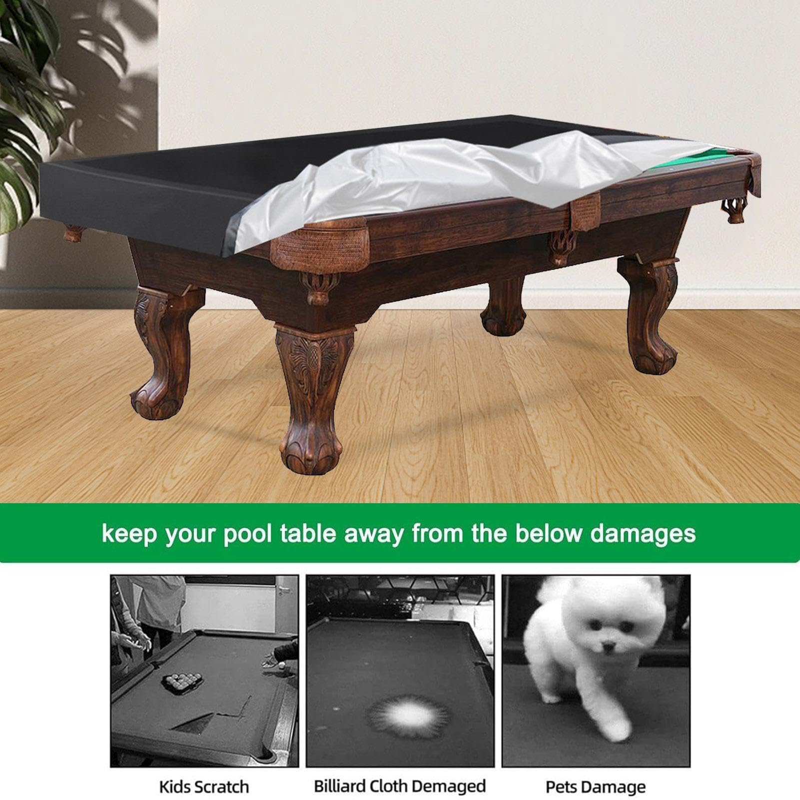 Housse anti-poussière pour table de billard | Housse imperméable pour meubles de patio – Housse portable