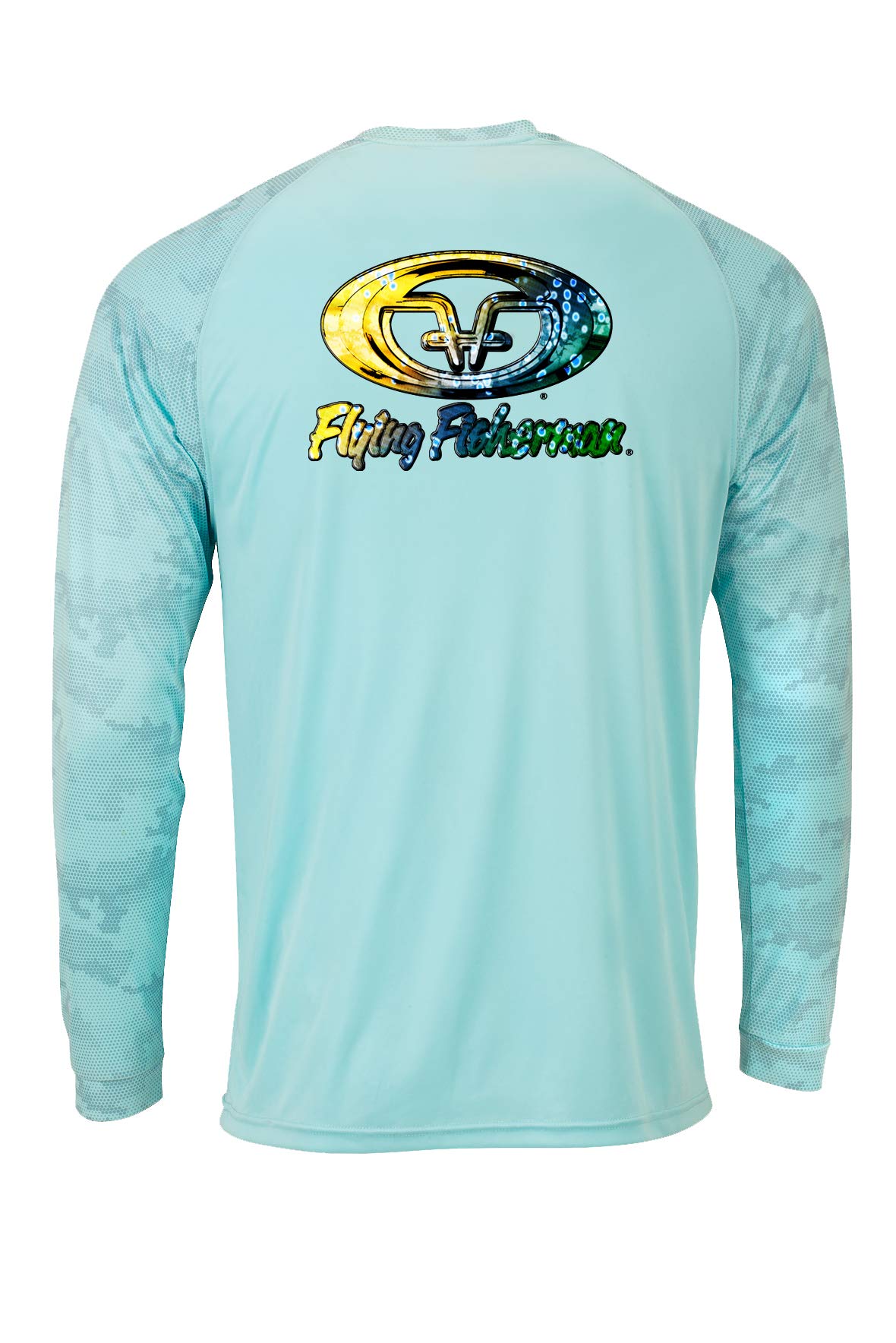 Flying Fisherman Mahi Skin Camiseta de manga larga para pesca y deportes al aire libre, protección solar UPF 50+, grande